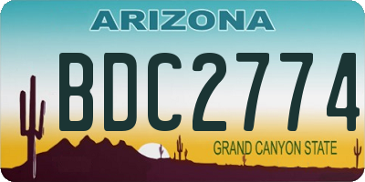 AZ license plate BDC2774