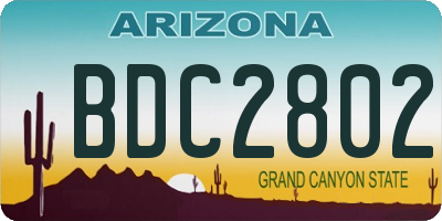 AZ license plate BDC2802