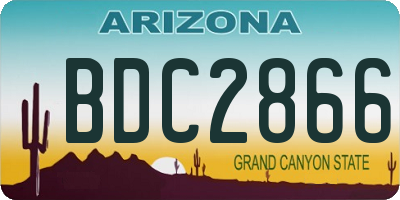 AZ license plate BDC2866