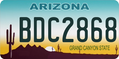 AZ license plate BDC2868