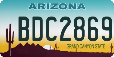 AZ license plate BDC2869