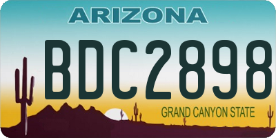 AZ license plate BDC2898