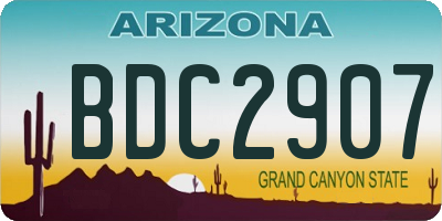 AZ license plate BDC2907