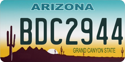 AZ license plate BDC2944