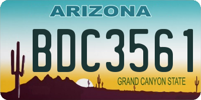 AZ license plate BDC3561