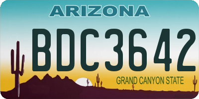 AZ license plate BDC3642