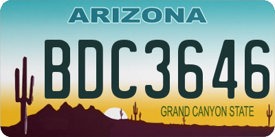 AZ license plate BDC3646