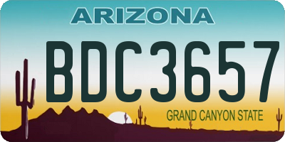 AZ license plate BDC3657