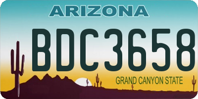 AZ license plate BDC3658