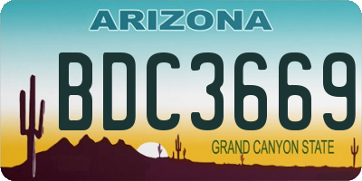 AZ license plate BDC3669