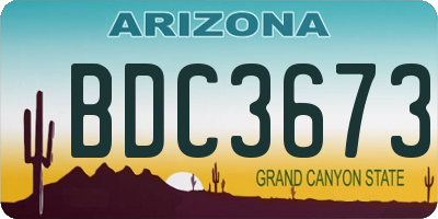 AZ license plate BDC3673