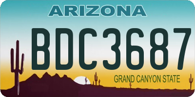 AZ license plate BDC3687