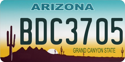 AZ license plate BDC3705