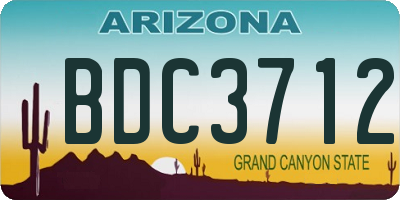 AZ license plate BDC3712