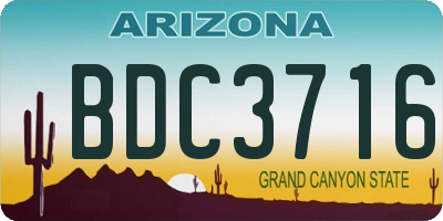 AZ license plate BDC3716