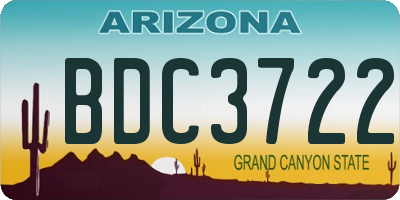 AZ license plate BDC3722