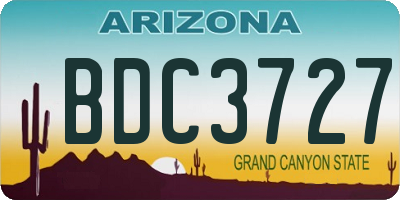 AZ license plate BDC3727