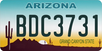 AZ license plate BDC3731