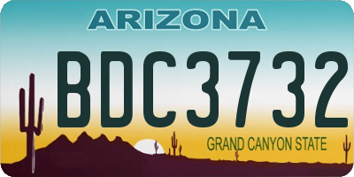 AZ license plate BDC3732