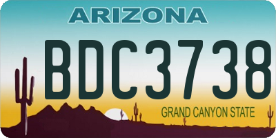 AZ license plate BDC3738