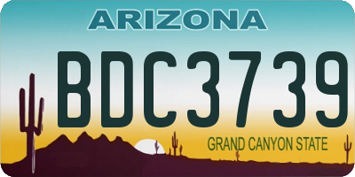 AZ license plate BDC3739