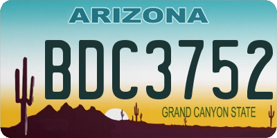 AZ license plate BDC3752