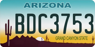 AZ license plate BDC3753