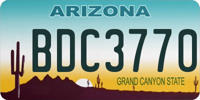 AZ license plate BDC3770