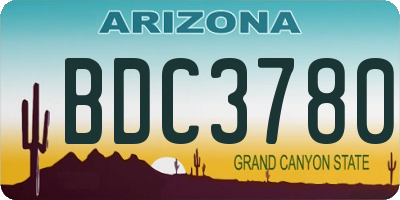 AZ license plate BDC3780