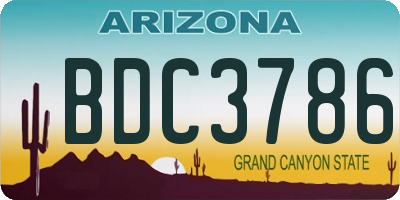 AZ license plate BDC3786