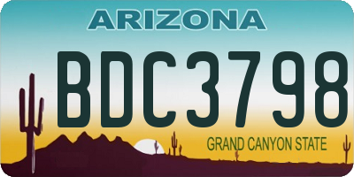 AZ license plate BDC3798