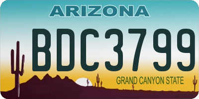 AZ license plate BDC3799