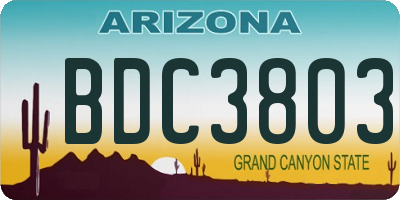 AZ license plate BDC3803