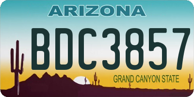 AZ license plate BDC3857