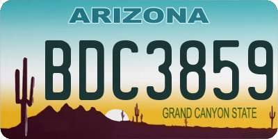 AZ license plate BDC3859