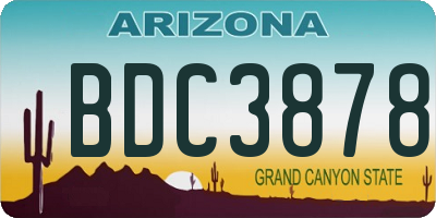 AZ license plate BDC3878