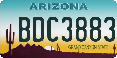 AZ license plate BDC3883