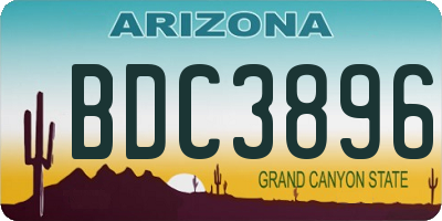 AZ license plate BDC3896