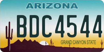 AZ license plate BDC4544