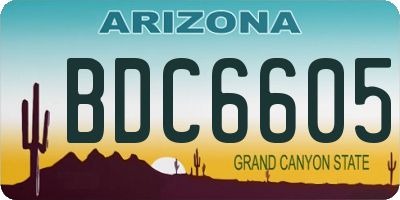 AZ license plate BDC6605