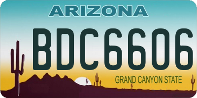 AZ license plate BDC6606