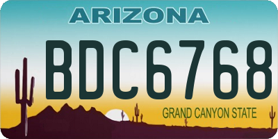 AZ license plate BDC6768