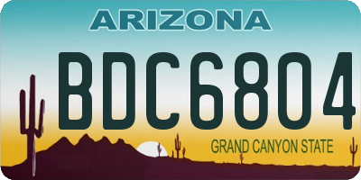 AZ license plate BDC6804