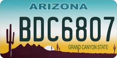 AZ license plate BDC6807