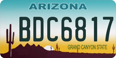 AZ license plate BDC6817