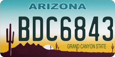 AZ license plate BDC6843