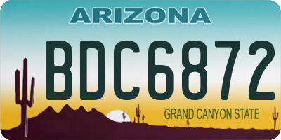 AZ license plate BDC6872