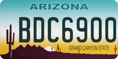 AZ license plate BDC6900