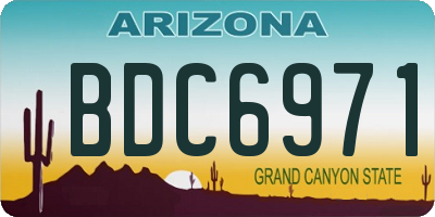 AZ license plate BDC6971