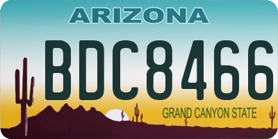 AZ license plate BDC8466